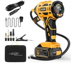 Cordless Tire Inflator 180PSI, 21V Battery & 12V Dc, For Car, Bike,ball - Yellow New. Price: $56.99.