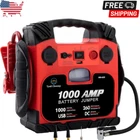 Car Battery Jump Starter With Air Compressor Portable Tire INFLATOR,260PSI 1000A New. Price: $147.99.