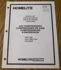 Homelite HAC150E/CSA HAC500B Air Compressors Parts List Catalog Manual Very. Price: $6.00.